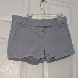 J. Crew Low-Rise Lobster Print Shorts Grey/Pink 0 #0159